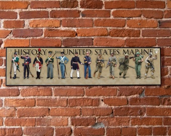 History of the United States Marine Poster Print, Simper Fi, Jarhead, Devil Dog, Leatherneck, Semper Fidelis, The Few the Proud the Marines