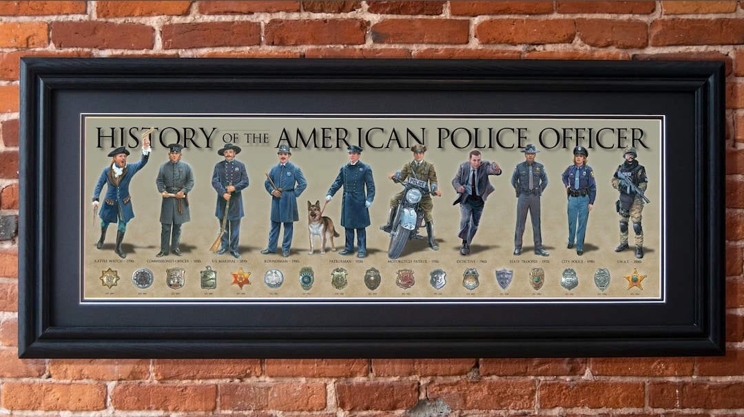 History of the American Police Officer Print, Law Enforcement