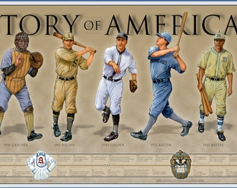 History of American Baseball Print Poster