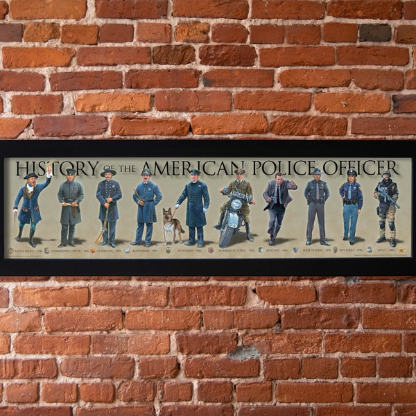 History of the American Police Officer print, Law Enforcement poster, State Trooper poster, Female police poster, Detective poster