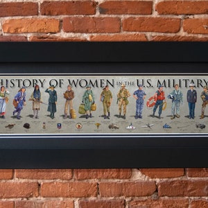 History of Women in the US Military Poster 6x24&quot; Framed Print, female Marine, military women, female soldier, Navy women, women Air Force