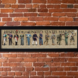 Historia de la Infantería de Marina de los Estados Unidos. Lámina enmarcada. Semper Fi, Jarhead, Devil Dog, Leatherneck, Semper Fidelis, Los pocos, los orgullosos, los Marines.