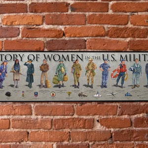 History of Women in the US Military Poster 6x24&quot; Plaque, gift, female Marine, military women, female soldier, Navy women, women Air Force