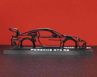 Modelo GT3 RS, personalizable, impresión 3D, silueta, regalo para entusiastas de los coches, amantes de los automóviles, decoración, gran fidelidad al detalle, fabricado en Italia.