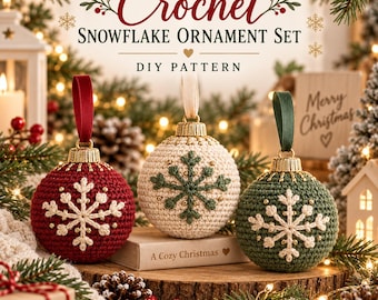 Crochet Christmas Ornament Pattern | Snowflake Bauble PDF | Beginner Holiday Tree Decor | Digital Download Tutorial