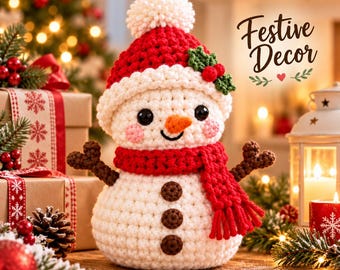 Crochet Snowman Pattern PDF | Christmas Amigurumi Snowman | Holiday Decor | Instant Download