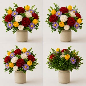 Luxury Pipe Cleaner Flower Bouquet PDF | DIY Roses Tulips Daisy Tutorial | Printable Craft Guide image 7