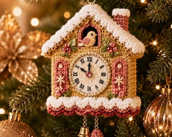 Crochet Cuckoo Clock Ornament Pattern | Christmas Decoration PDF | Beginner DIY