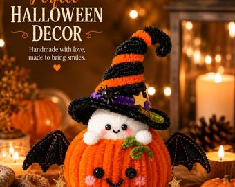 Halloween Pipe Cleaner Pumpkin Ghost DIY Tutorial | Beginner Friendly Handmade Halloween Decor Craft Pattern