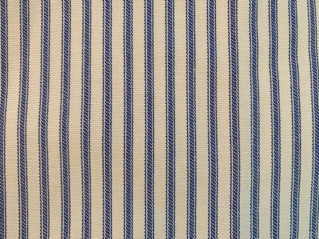 NEW Dark Blue Striped Bed Ticking Fabric Material per Yard - Etsy