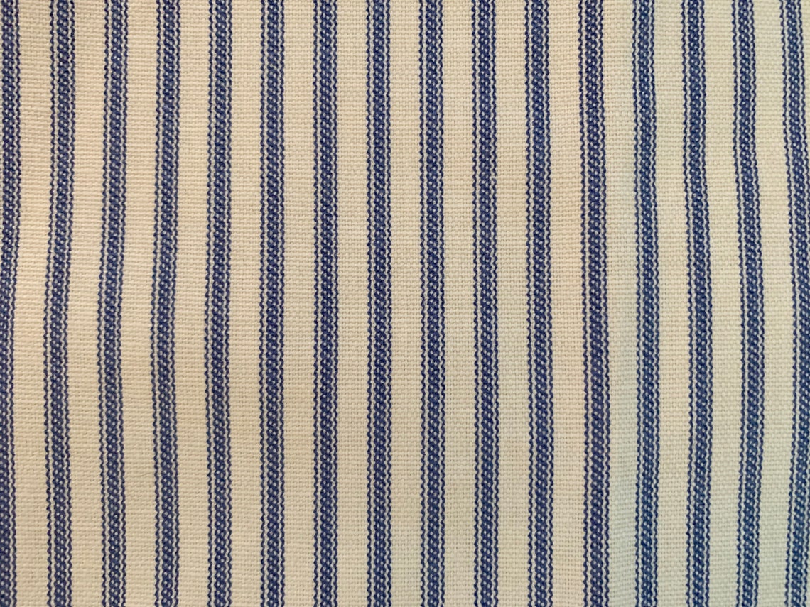 NEW Dark Blue Striped Bed Ticking Fabric Material per Yard - Etsy