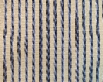 NEW Dark Blue Striped Bed Ticking Fabric Material Per Yard