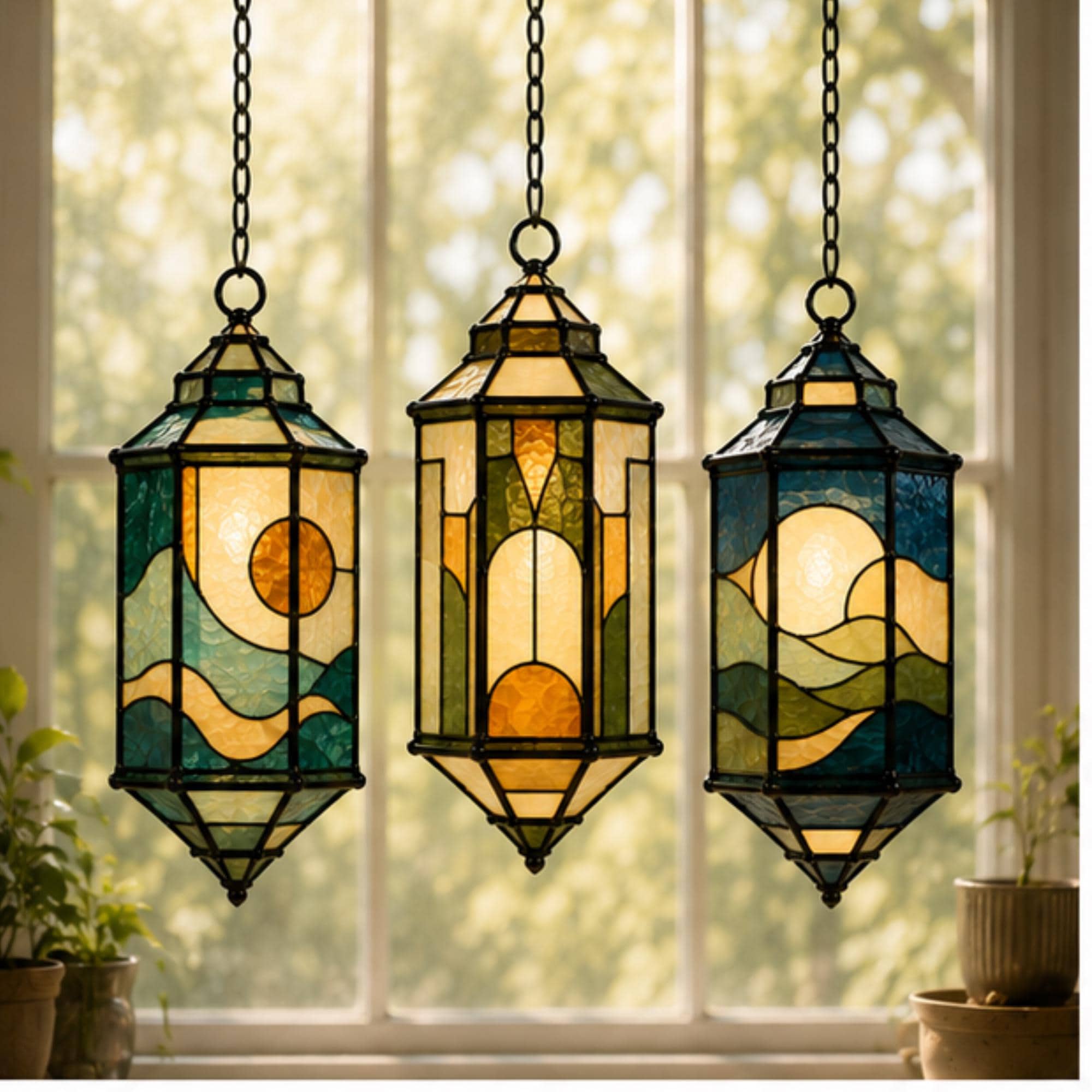 Stained Glass Hanging Shade - Etsy