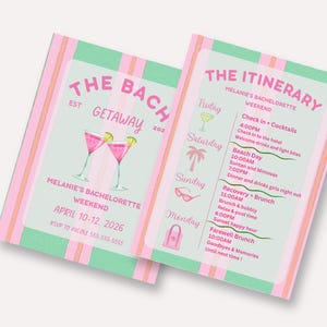 Bachelorette Weekend Itinerary Template | Editable Canva Bach Getaway (Instant Download)