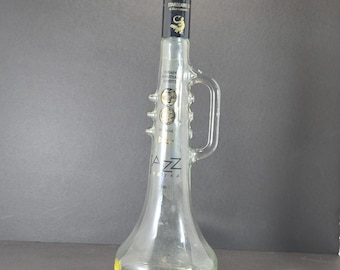 Jazz Vodka Trumpet Shaped Empty Bottle Polish Distillery Stawsky 1993 Gold Medal Label