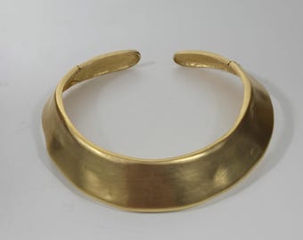 Valentino Runway Choker Necklace, Satin Gold Tone, Egyptian Revival