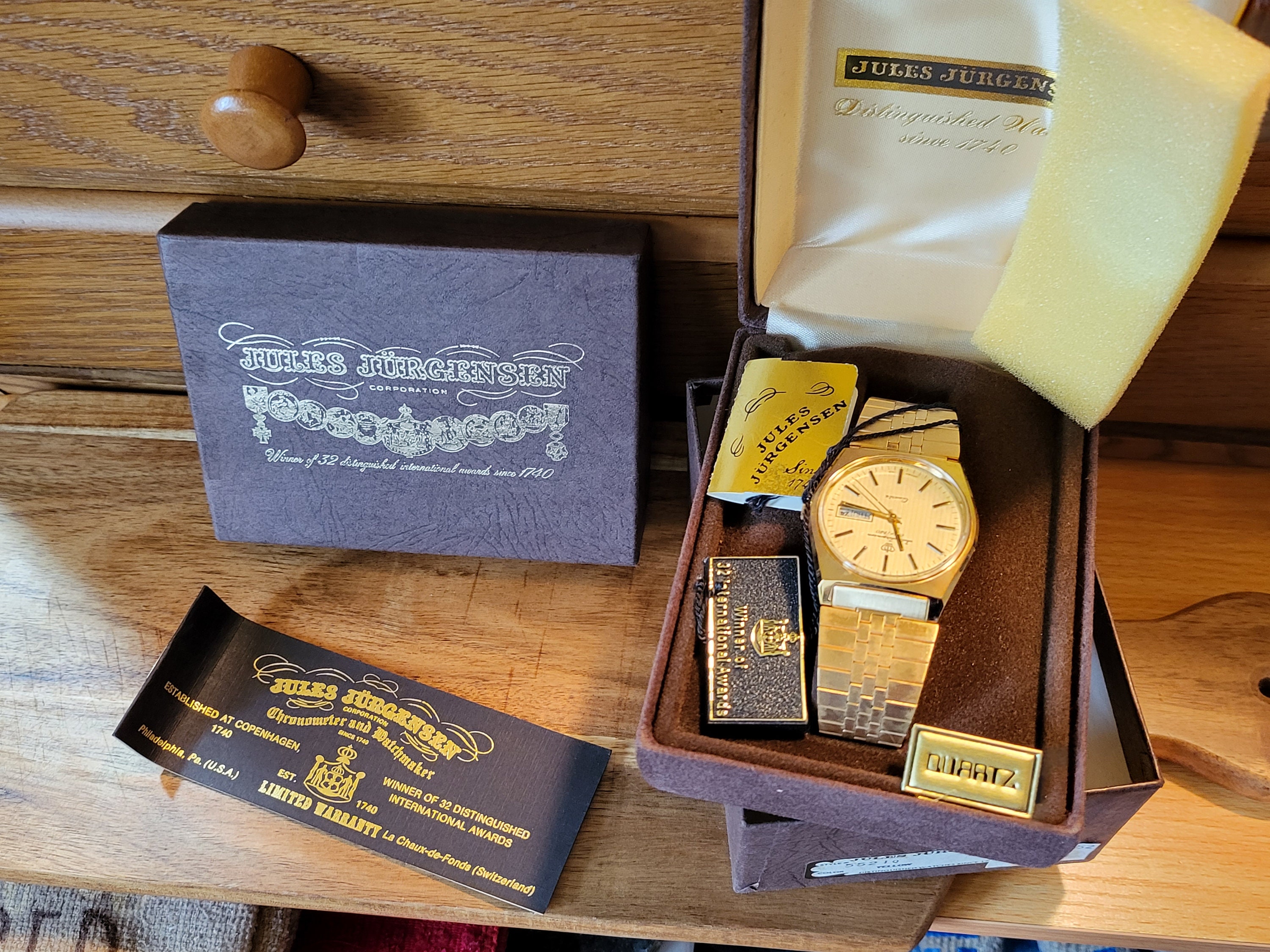 Jules Jurgensen Quartz Watch New Old Stock Style 5521 Date Secondhand NIB With Tags Etsy