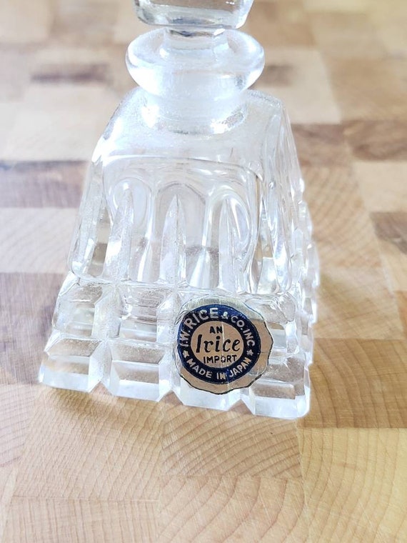1970's Cut Clear Glass Perfume Bottle by I Rice I… - image 4