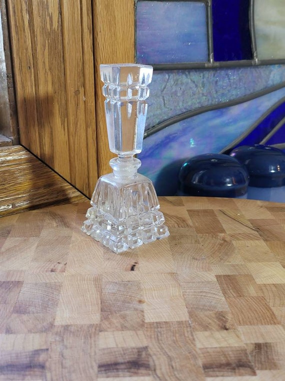 1970's Cut Clear Glass Perfume Bottle by I Rice I… - image 1
