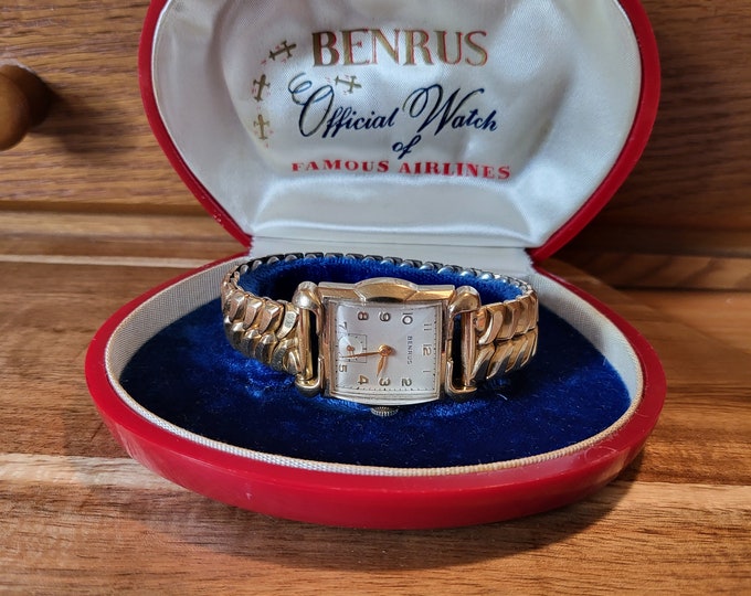 Benrus SWISS Wristwatch 10K Rolled Gold Plate Bezel Official Etsy