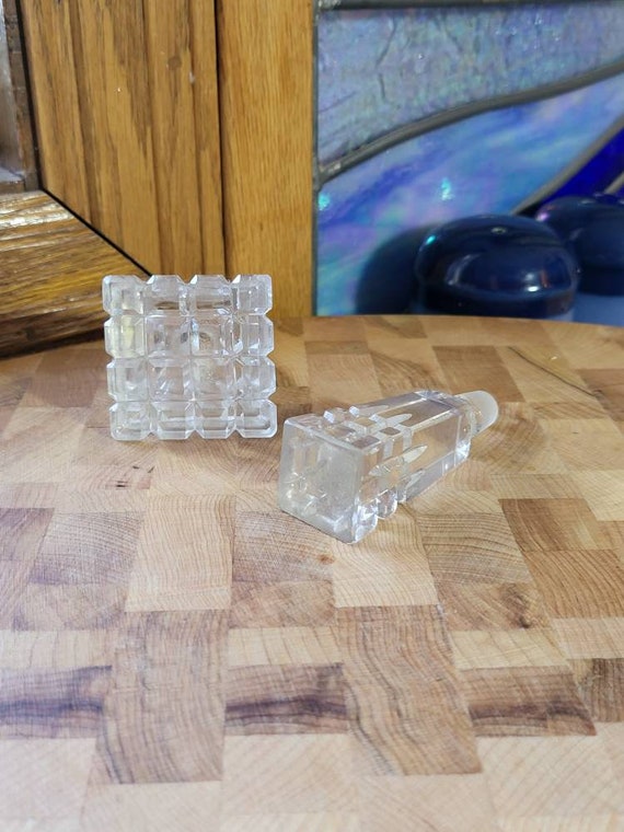1970's Cut Clear Glass Perfume Bottle by I Rice I… - image 9