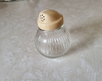 Hazel Atlas Clear Ribbed Glass Sugar Shaker Diner Coffee Shop Mid Century Modern Style