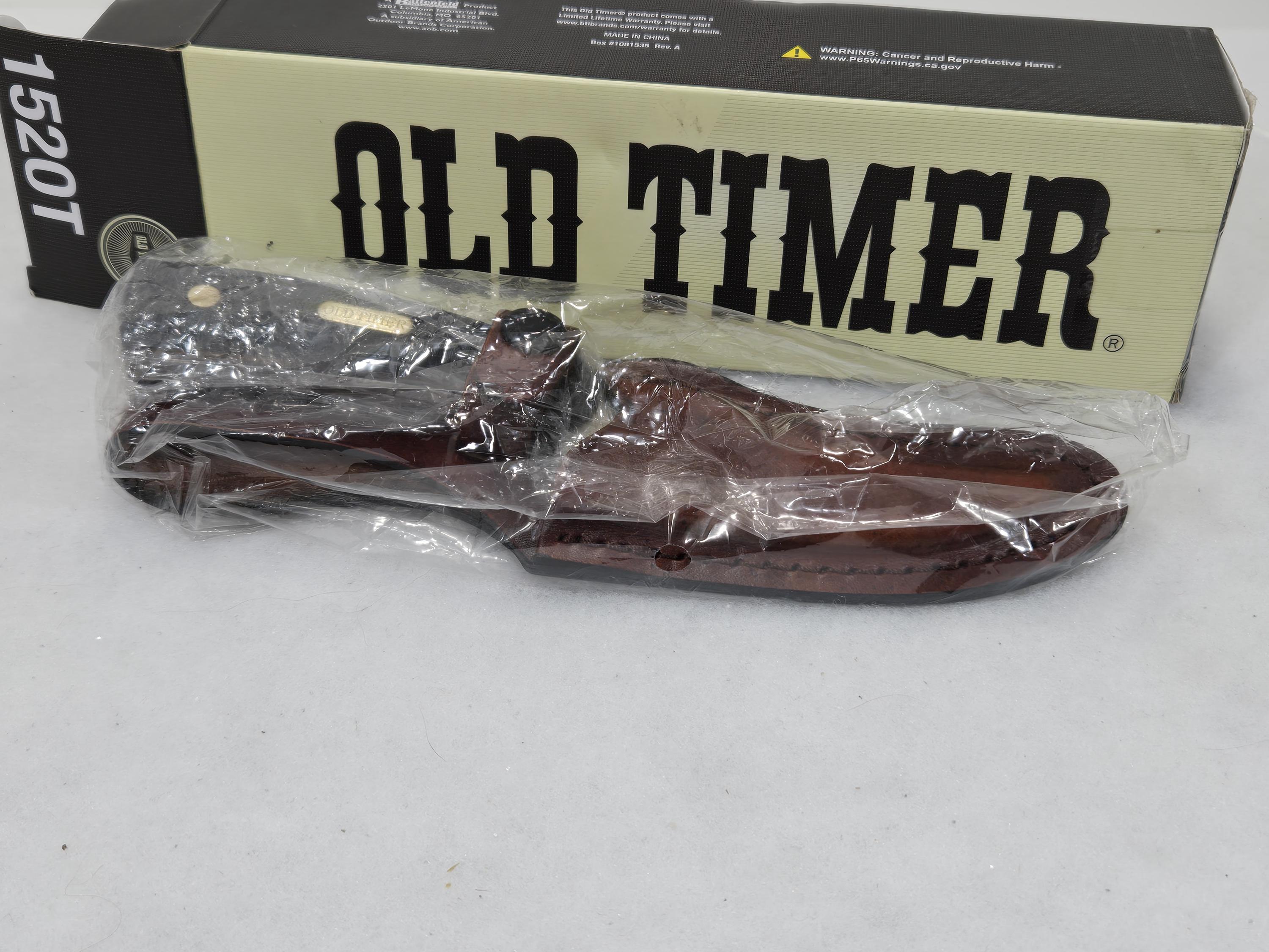 Schrade Old Timer Sharpfinger Fixed Blade Knife 1520T Leather