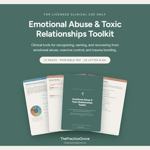 Toolkit voor emotioneel misbruik en toxische relaties: dwangmatige controle, traumaverwerking en veiligheidsplanning voor therapeuten (printbare PDF)