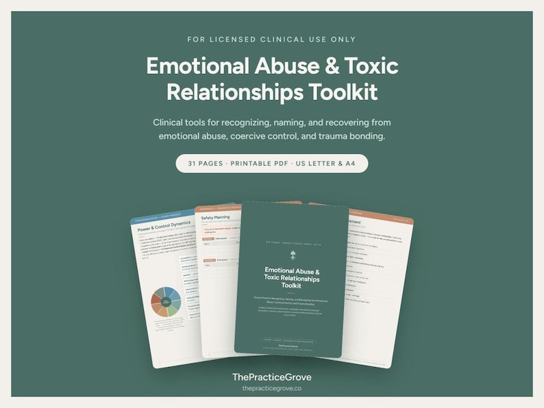 Leitfaden zu emotionalem Missbrauch und toxischen Beziehungen: Zwangskontrolle, Trauma-Bindung und Sicherheitsplanung für Therapeuten (Druckbare PDF-Datei) Bild 1