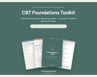 CBT Foundations Toolkit: Cognitive Restructuring Worksheets, Thought Records & Therapist Tools (Printable PDF)