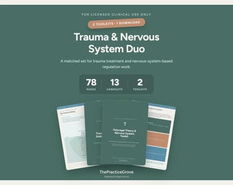 Trauma & Nervous System Toolkit Bundle: PTSD, CPTSD, Polyvagal Theory, Therapist tools (Printable PDF)