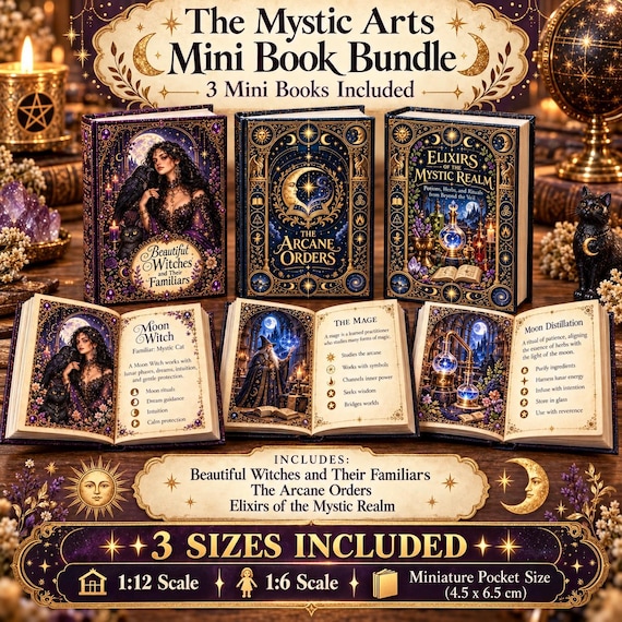 The Mystic Arts Mini Book Bundle | 1/12, 1/6 and Pocket Size A4  PDF Printable