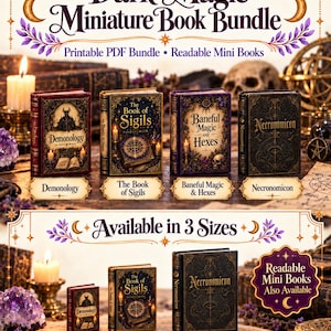 Dark Magic Miniature Book Bundle (PDF)  | 1/12, 1/6  Scale and Pocket Size Printable A4