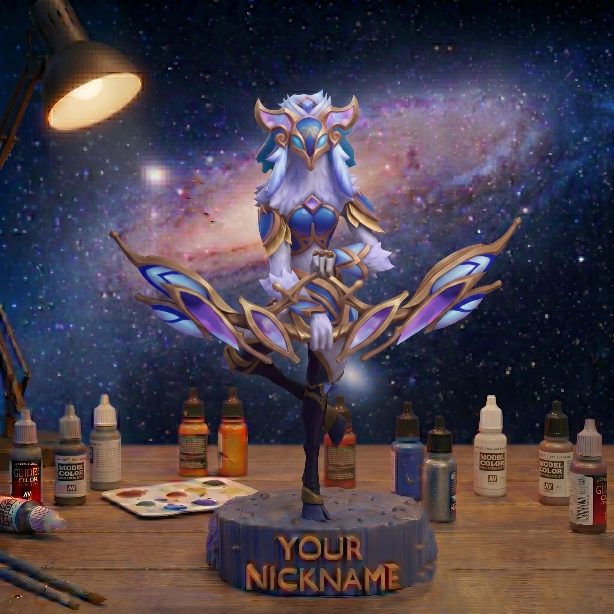 Custom Prestige Porcelain Kindred Figure Painted Unpainted League of Legends Statue (Custom Nickname Base)