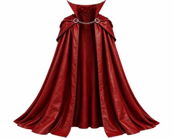 Capa roja de vampiro, disfraz de Drácula para Halloween, capa gótica de cuello alto, capa para LARP de fantasía medieval