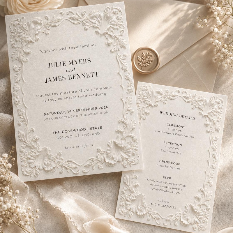 Embossed Wedding Programs - Etsy
