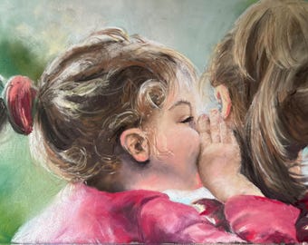 Whispered Secrets ingelijst | Origineel pastelkunstwerk