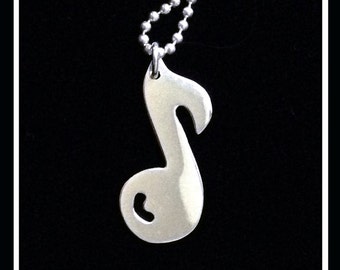 Sweet Little Eighth NOTE Necklace in Sterling Silver