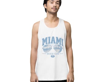 Miami Beach Club - Premium linne för män - Miami Florida Streetwear Ärmlös