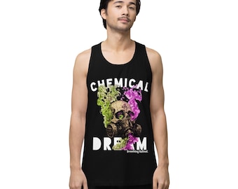 Chemical Dream - Herr premiumlinne - Dödskalle/Gasmask Surrealistisk Apokalyps Streetwear