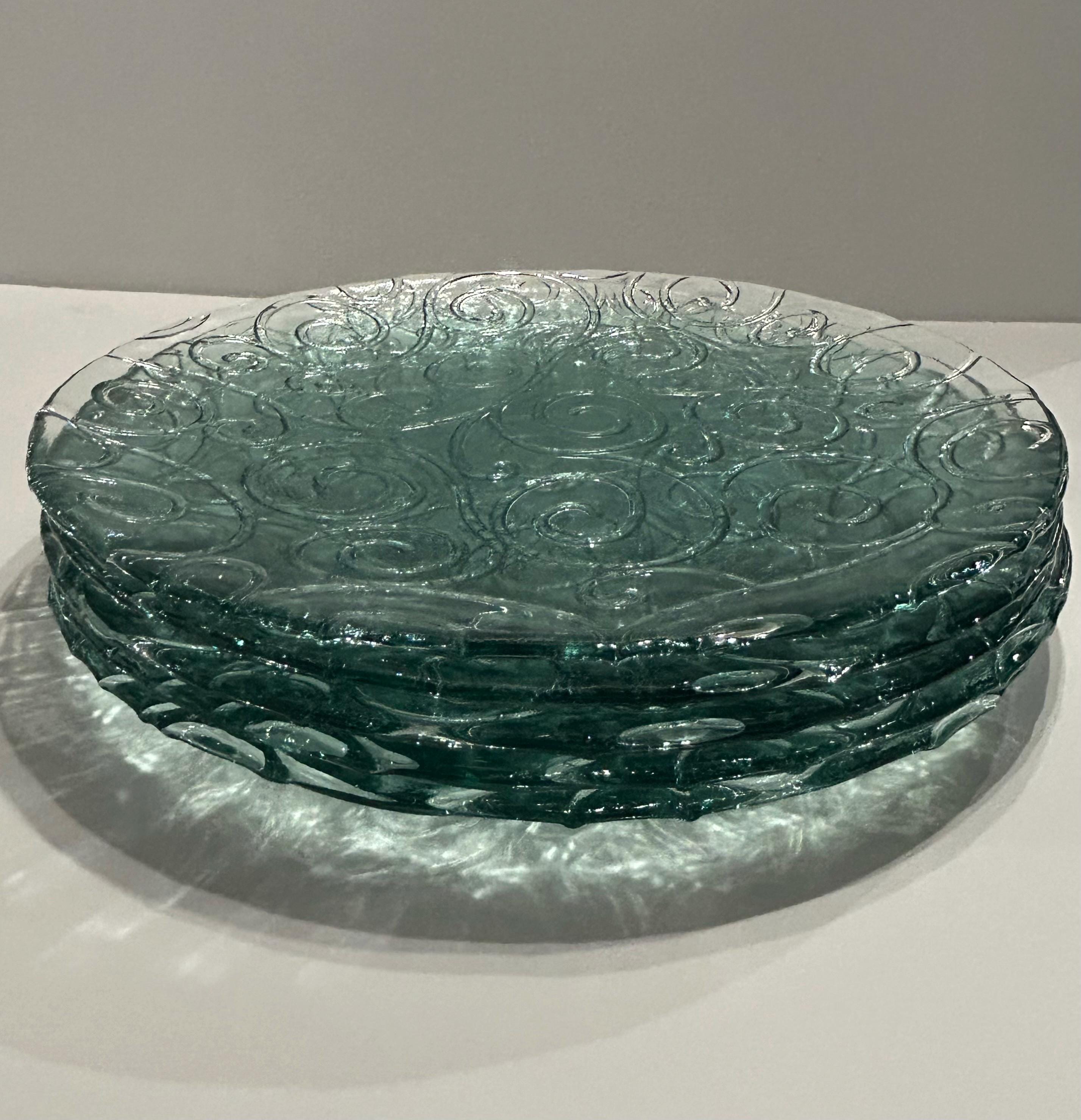 Green Glass Plates Sets - Etsy