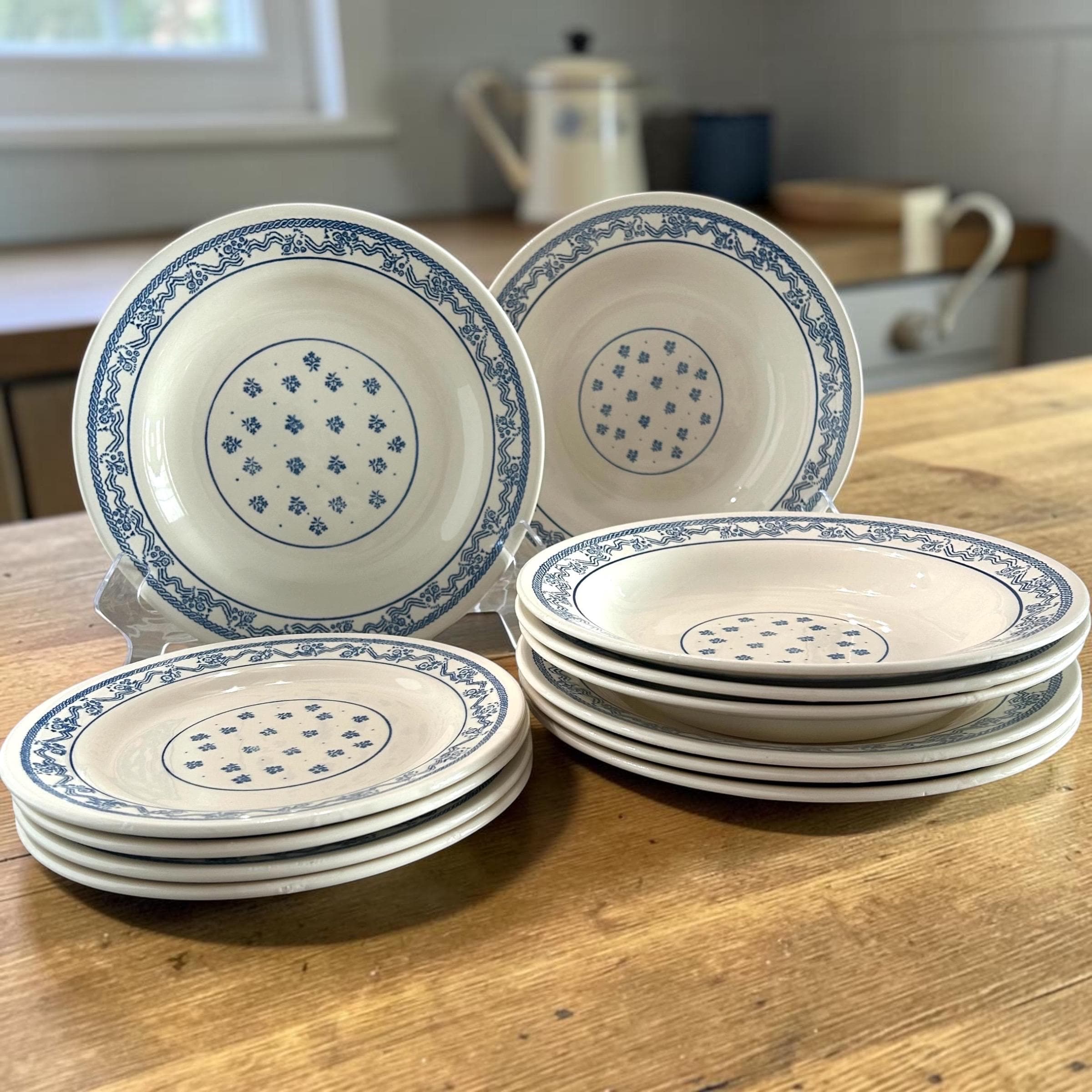 Vintage Blue Floral Dinnerware - Etsy