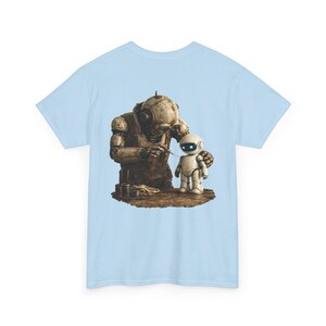 Grafisch robot-T-shirt, vintage robotkunstwerk, casual T-shirt voor dagelijks gebruik, cadeau sciencefictionliefhebber afbeelding 3