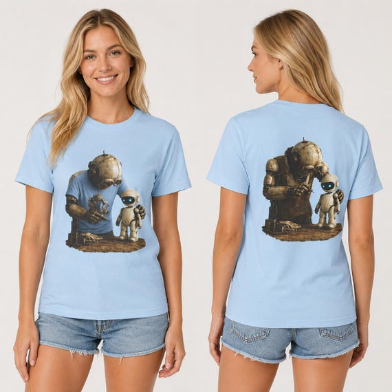 Robot Graphic T-Shirt, Vintage Robot Artwork, Casual Daily Wear Tee, Sci-Fi Lover Gift