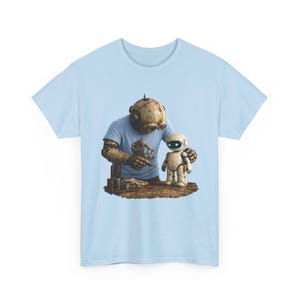 Grafisch robot-T-shirt, vintage robotkunstwerk, casual T-shirt voor dagelijks gebruik, cadeau sciencefictionliefhebber afbeelding 2