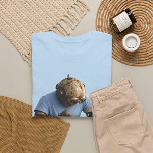 Grafisch robot-T-shirt, vintage robotkunstwerk, casual T-shirt voor dagelijks gebruik, cadeau sciencefictionliefhebber afbeelding 5