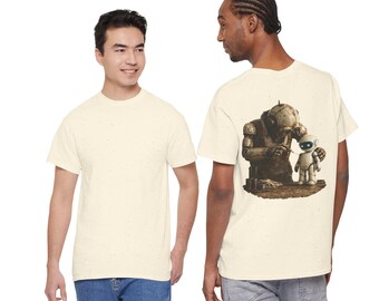 Robotduiker T-shirt mech and Companion, vintage scifi-shirt met print