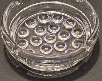 Vintage 1970s Mid Century Modern Bubble Glass Ashtray 3