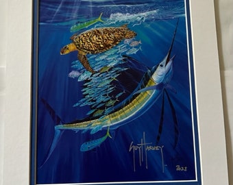 Guy Harvey Marine Wildlife Artist Autographed Print Touche 11x14