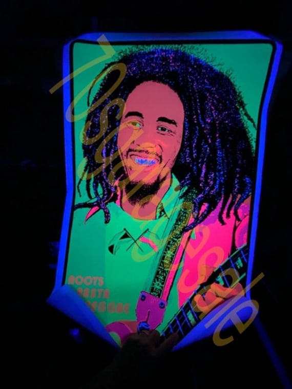 Bob Marley Vintage Black Light Poster Roots Rasta Reggae Bob Marley Vintage Black Light Poster Roots Rasta Reggae